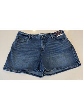 Ava & Viv High Rise Dark Wash A Line Shorts Women Size 17